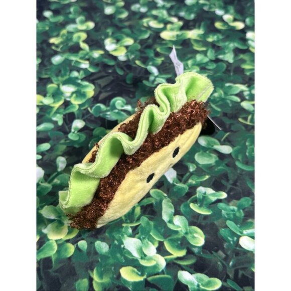 Taco Embroidered Smiley Face Foodie Plush Stuffed Animal Toy 7” Taco Tuesday Toy - Picture 2 of 13